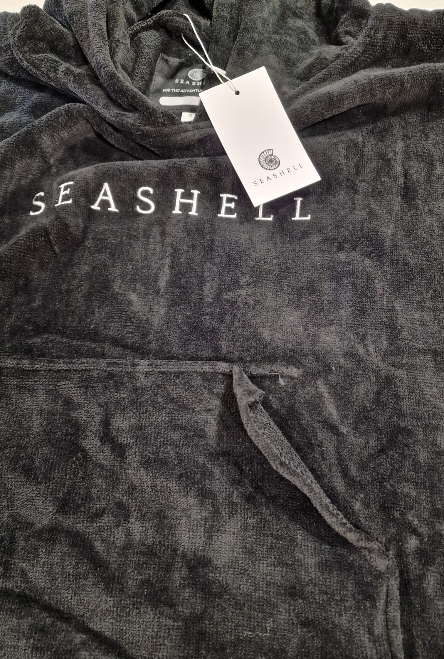 Kids Organic Towelling Robe Black