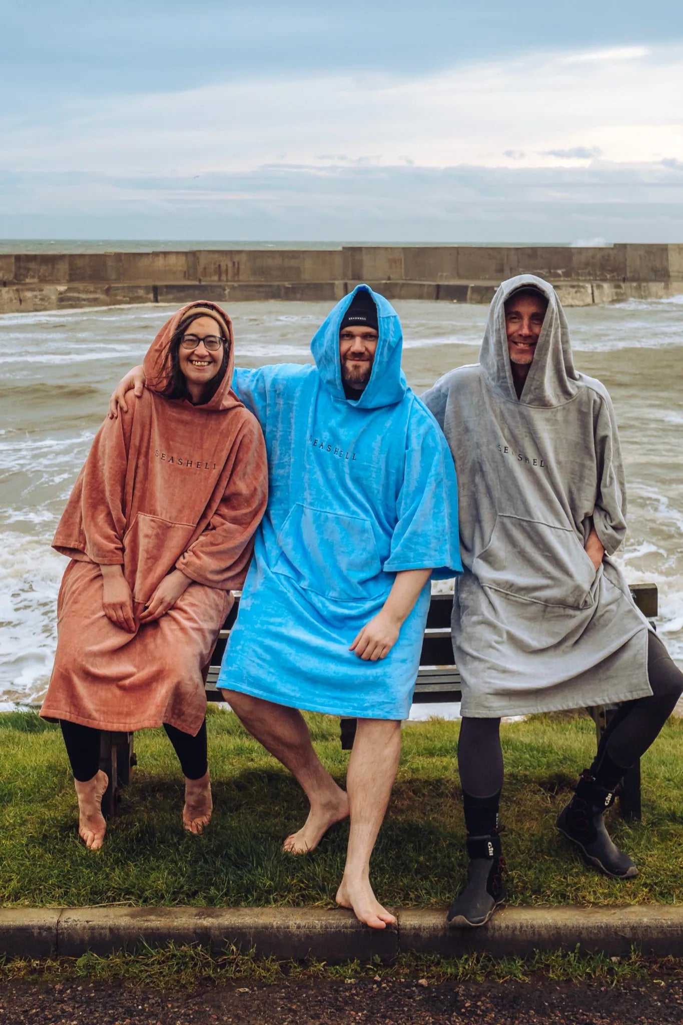 Organic Towelling Robe Sky, Swimming, SEASHELL®