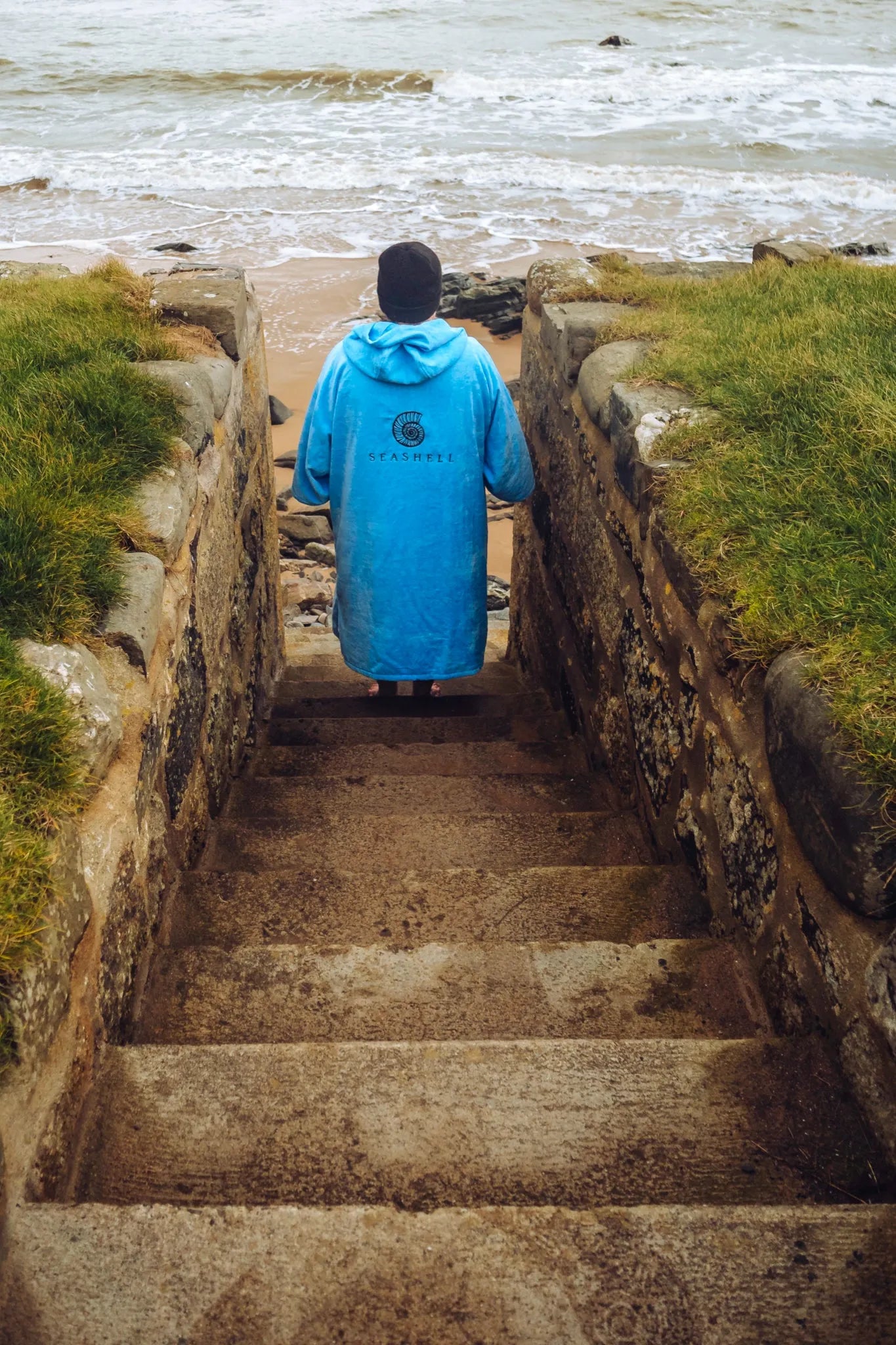 Organic Towelling Robe Sky, Swimming, SEASHELL®