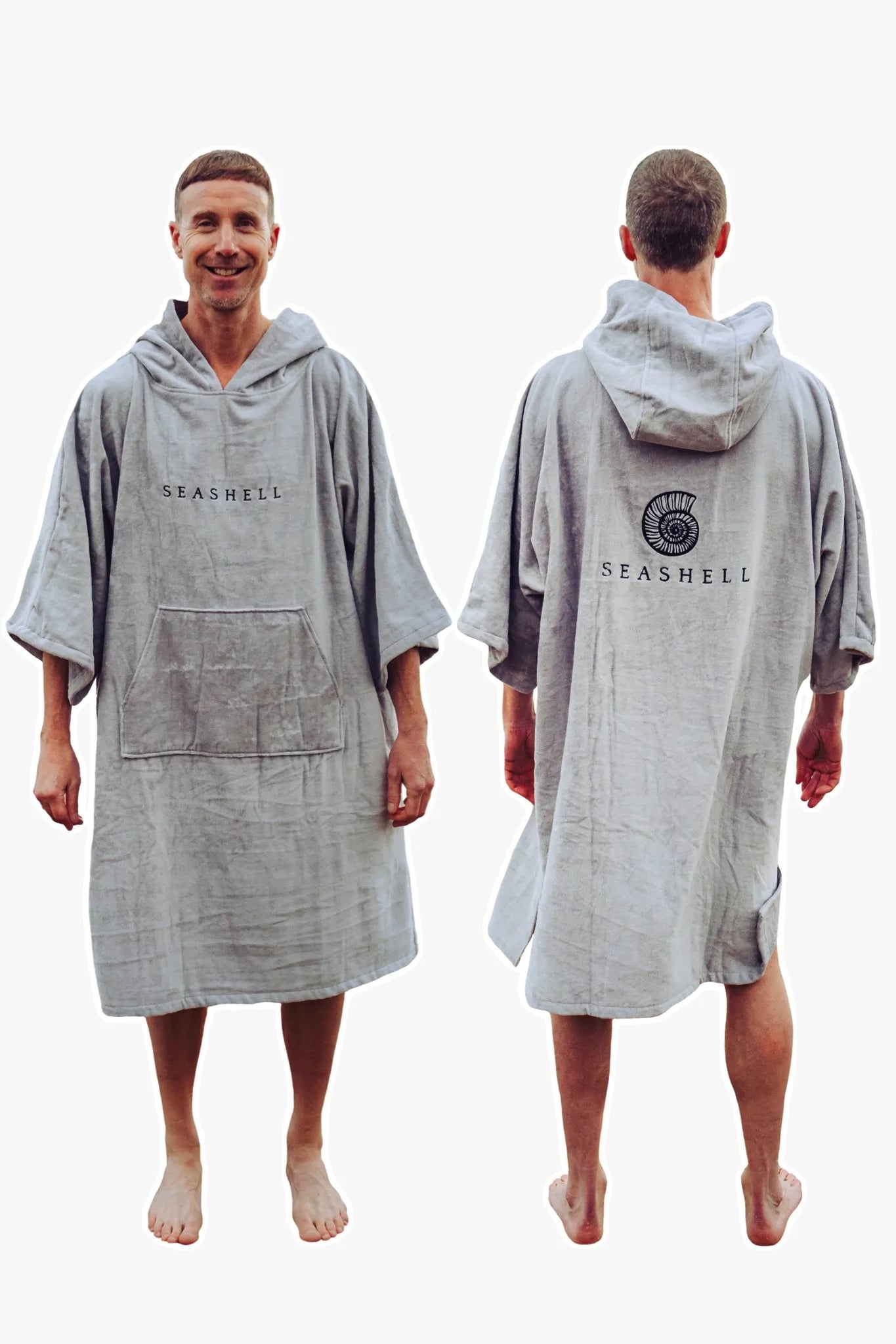 Organic Towelling Robe Grey, Swimming, SEASHELL®