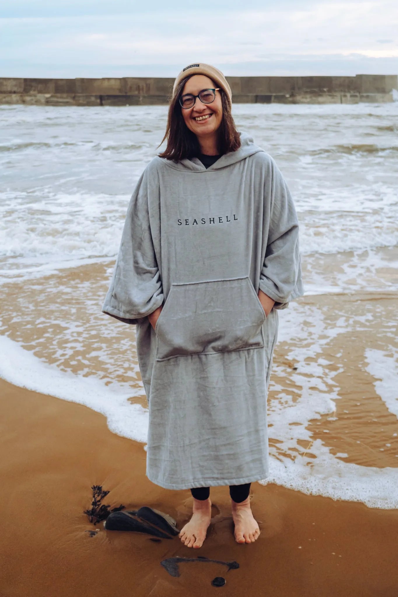 Organic Towelling Robe Grey, Swimming, SEASHELL®