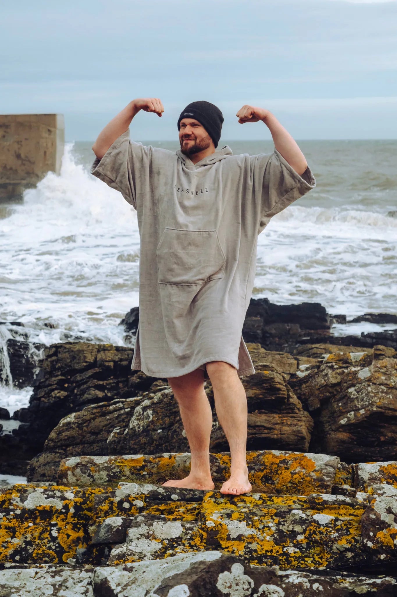 Organic Towelling Robe Grey, Swimming, SEASHELL®
