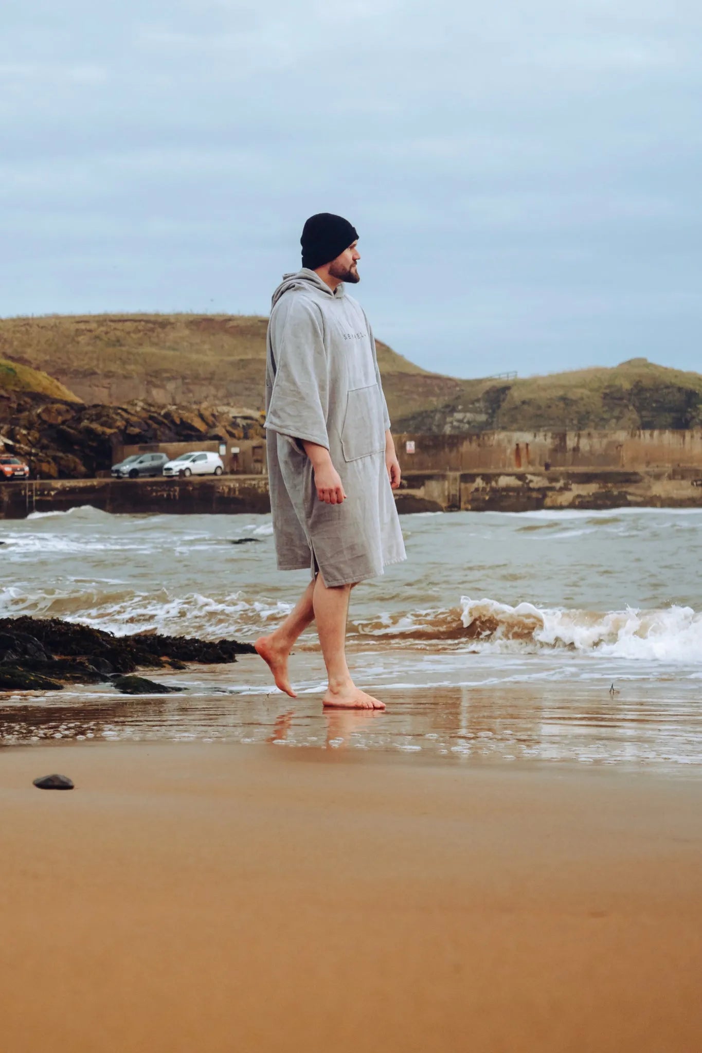 Organic Towelling Robe Grey, Swimming, SEASHELL®