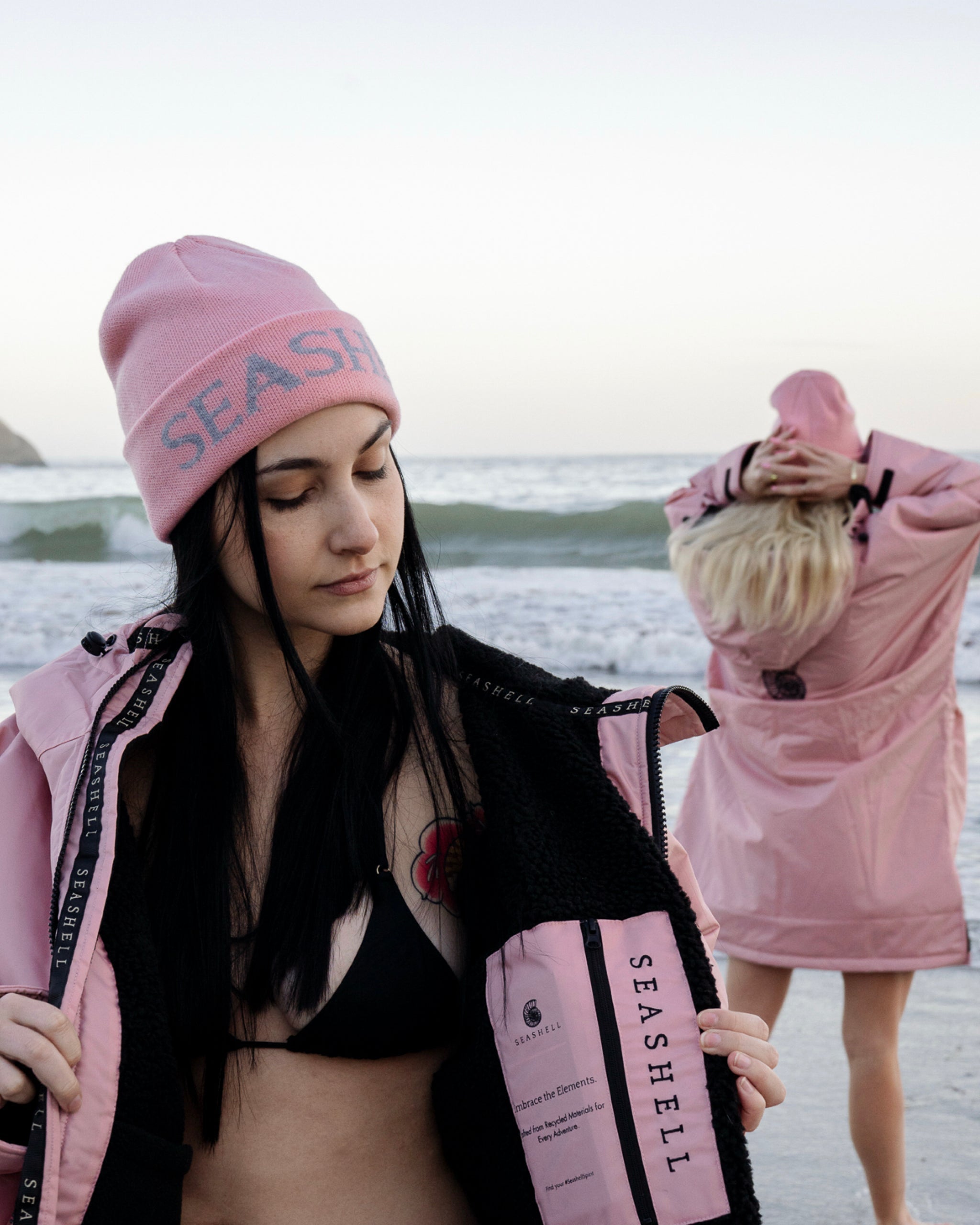 Merino Wool Beanie Pink - SEASHELL®