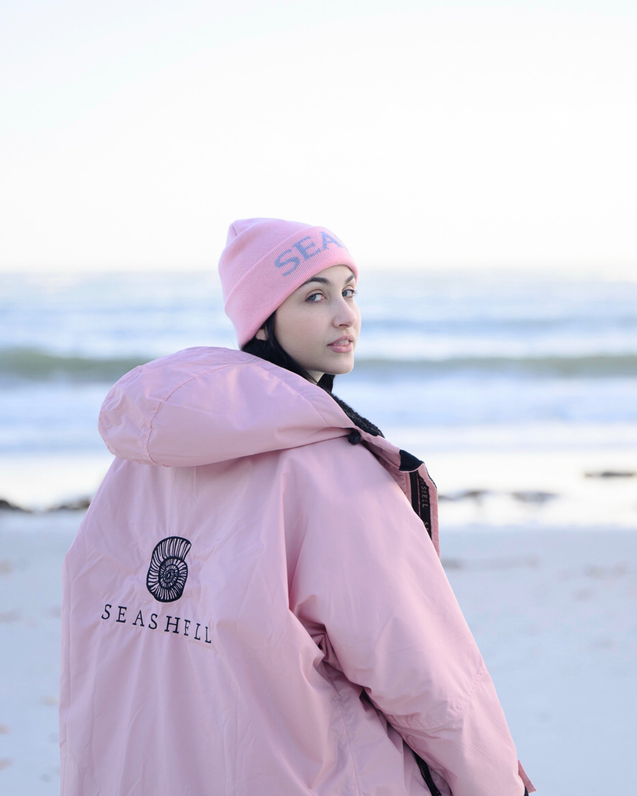 Merino Wool Beanie Pink - SEASHELL®