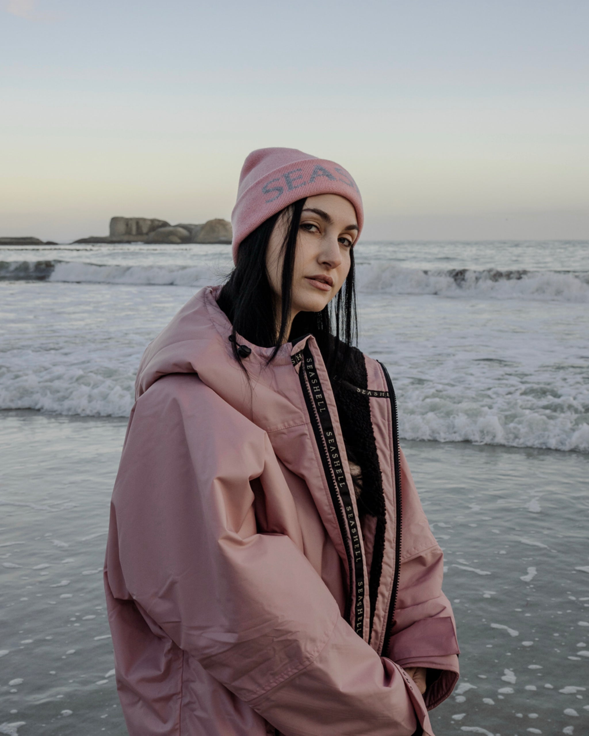 Merino Wool Beanie Pink - SEASHELL®
