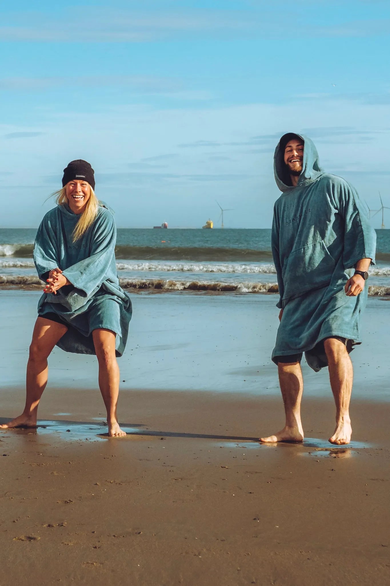 Organic Cotton Towelling Robe Teal - SEASHELL®