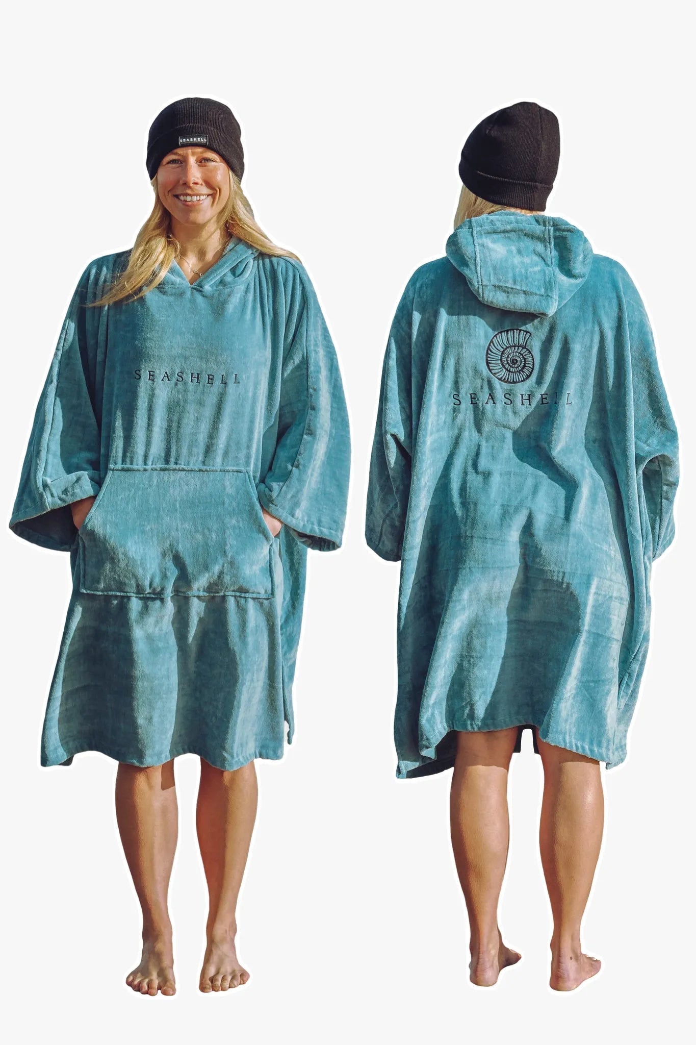 Organic Cotton Towelling Robe Teal - SEASHELL®