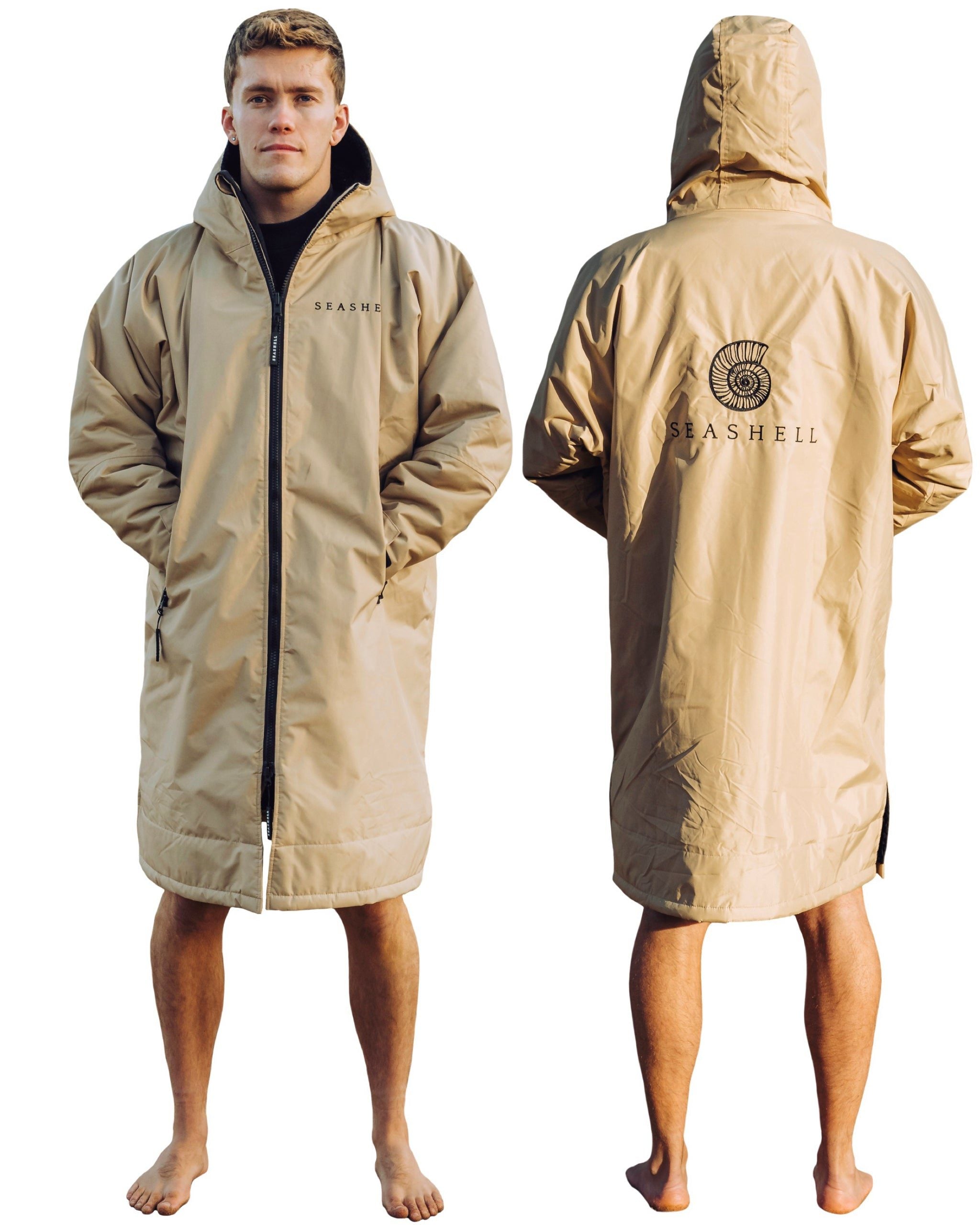 Changing Robe Sand – front and back view male model