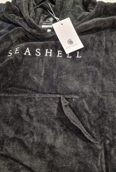 Kids Organic Towelling Robe Black