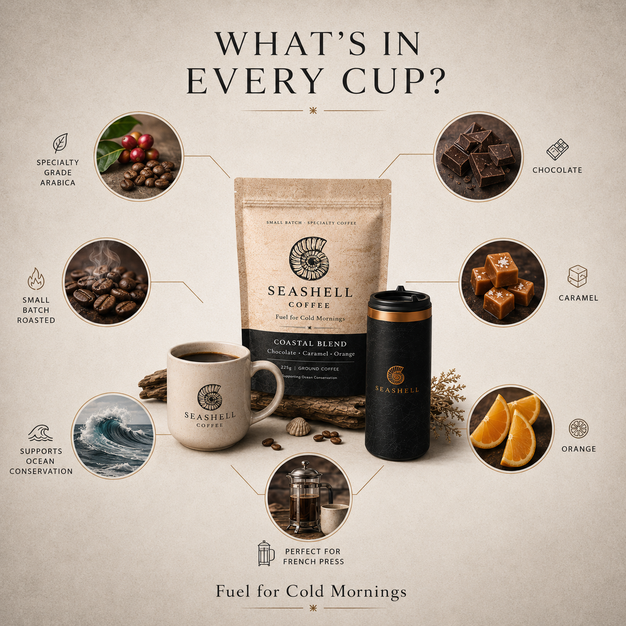 Seashell Coffee | Coastal Blend 225g