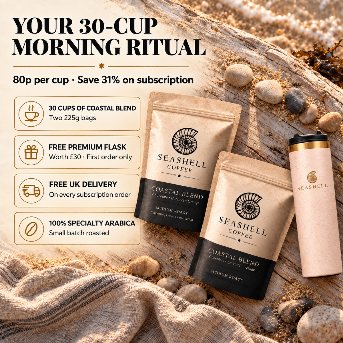 Seashell Coffee | Coastal Blend 225g