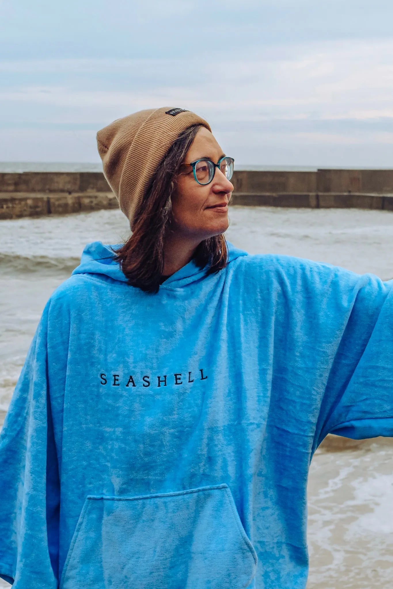 Organic Towelling Robe Sky, Swimming, SEASHELL®