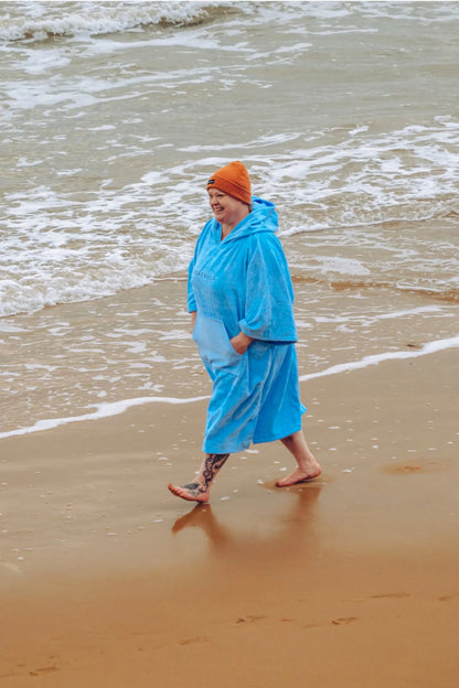 Organic Towelling Robe Sky, Swimming, SEASHELL®