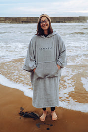 Organic Towelling Robe Grey