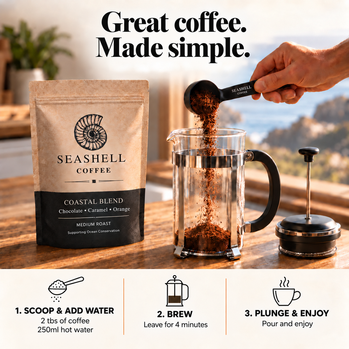 Seashell Coffee | Coastal Blend 225g