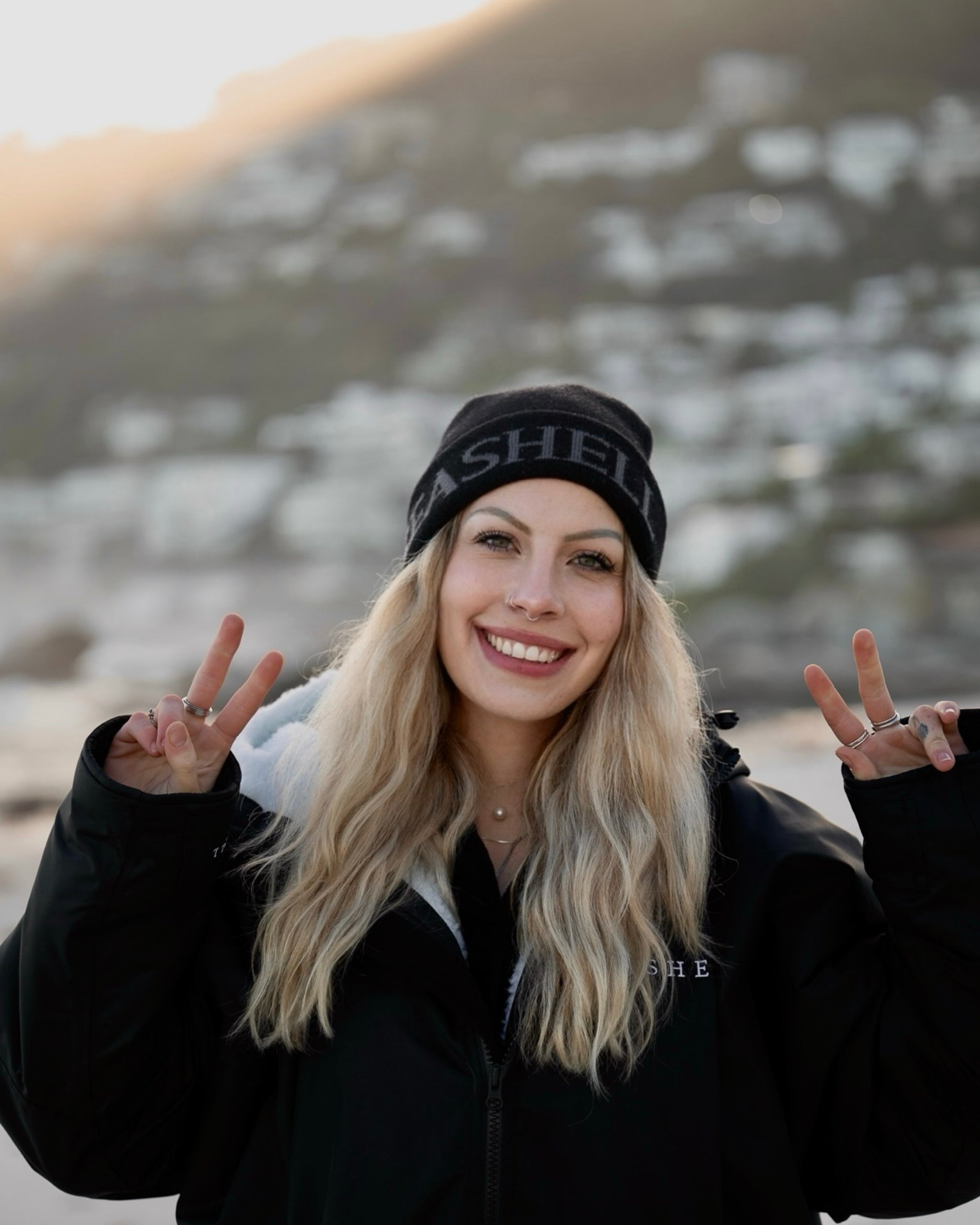 Merino Wool Beanie Black - SEASHELL®