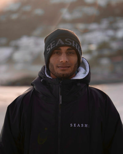 Merino Wool Beanie Black - SEASHELL®