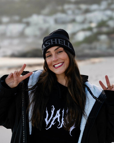 Merino Wool Beanie Black - SEASHELL®