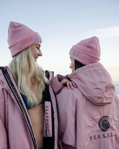 Merino Wool Beanie Pink - SEASHELL®