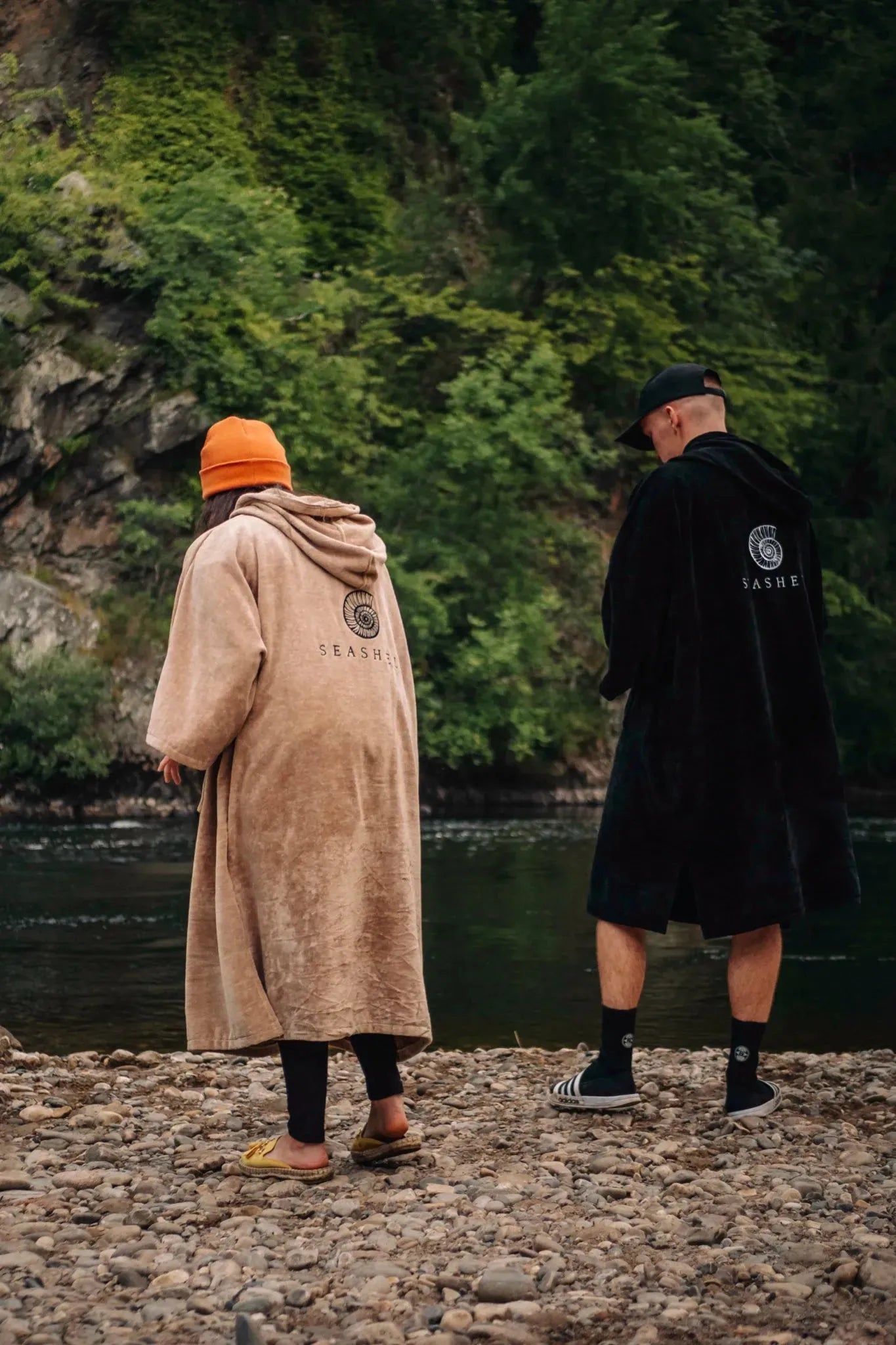 Organic Cotton Towelling Robe Black - SEASHELL®