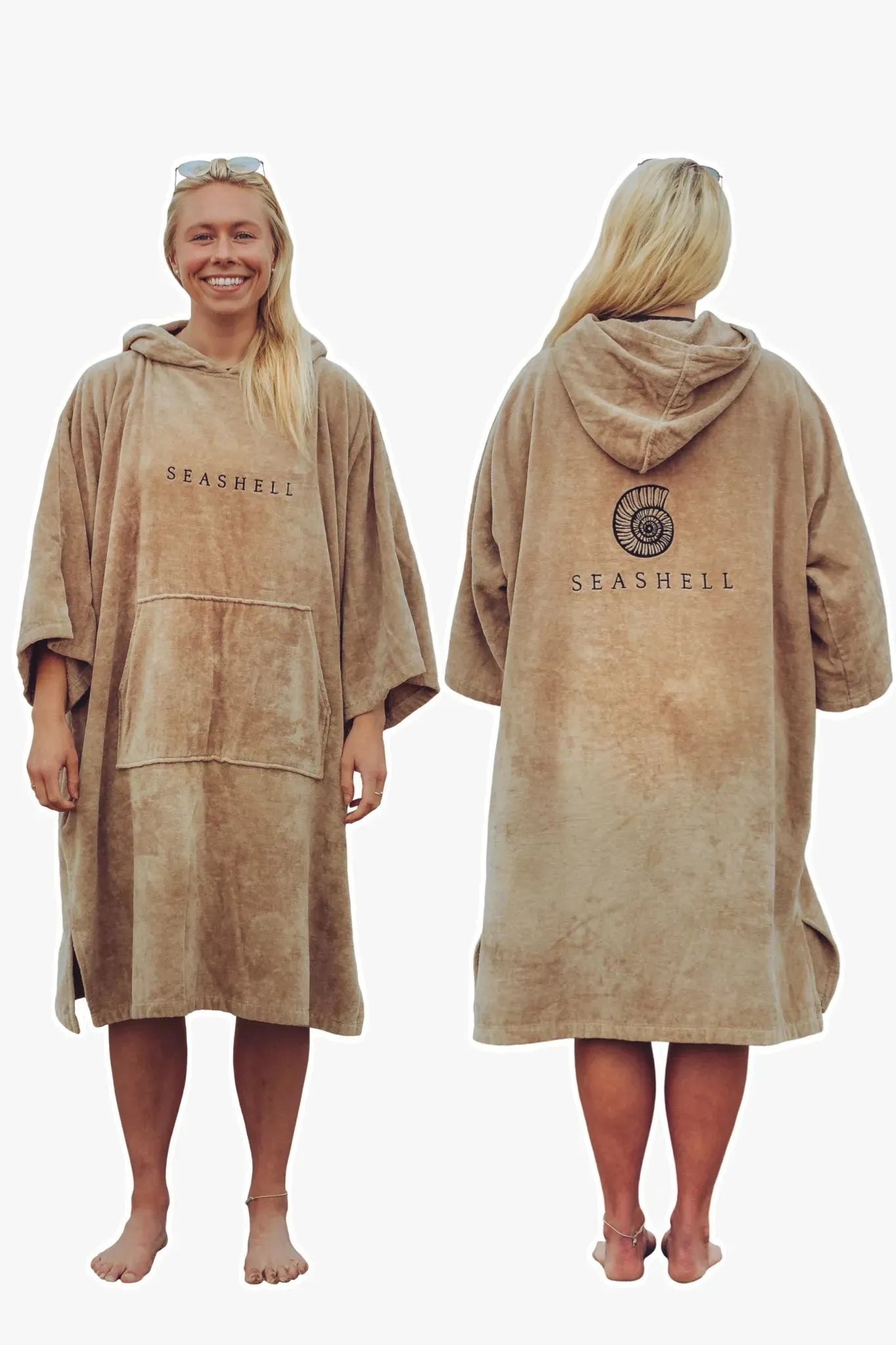 Organic Cotton Towelling Robe Sand - SEASHELL®