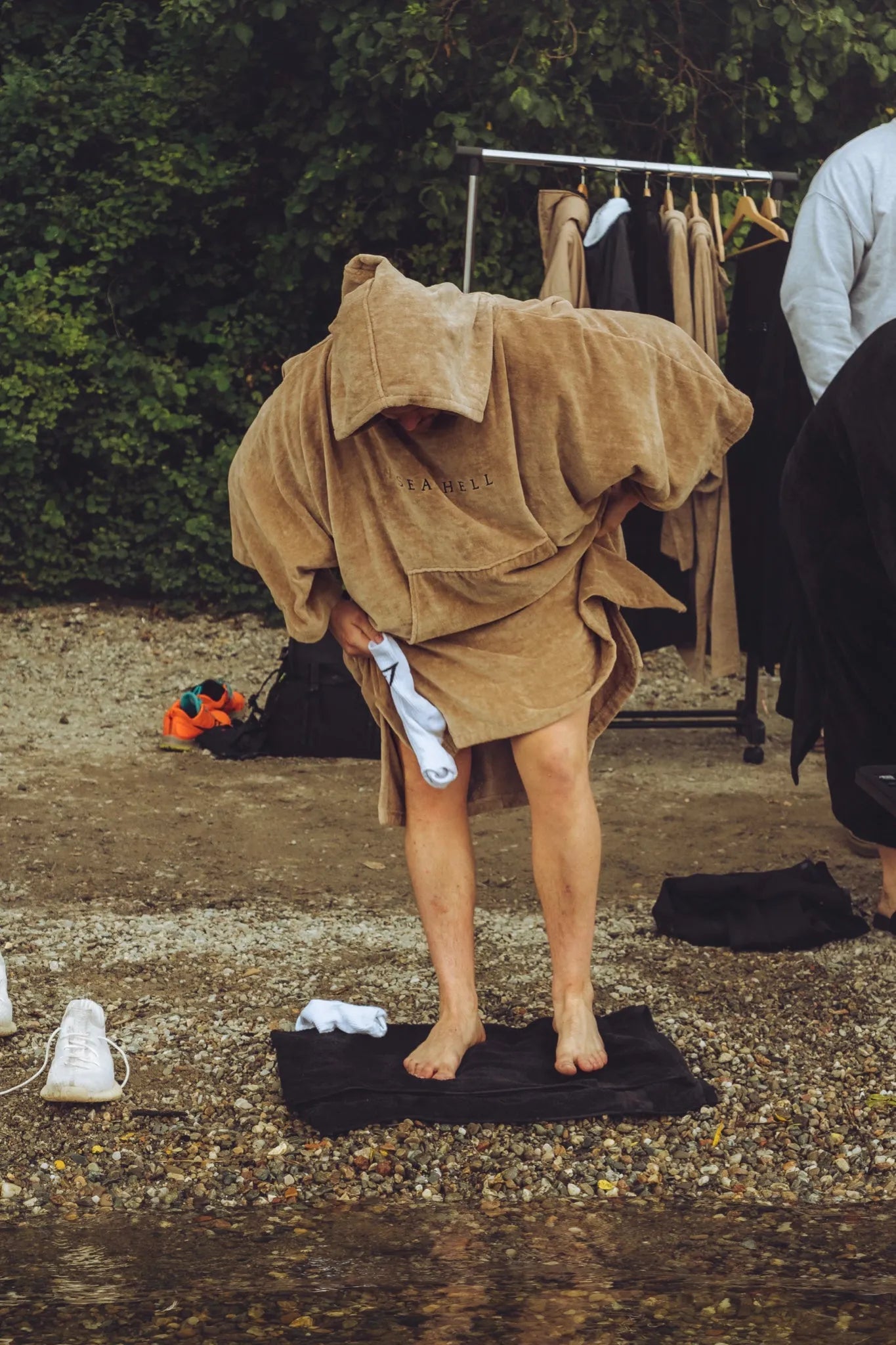 Organic Cotton Towelling Robe Sand - SEASHELL®