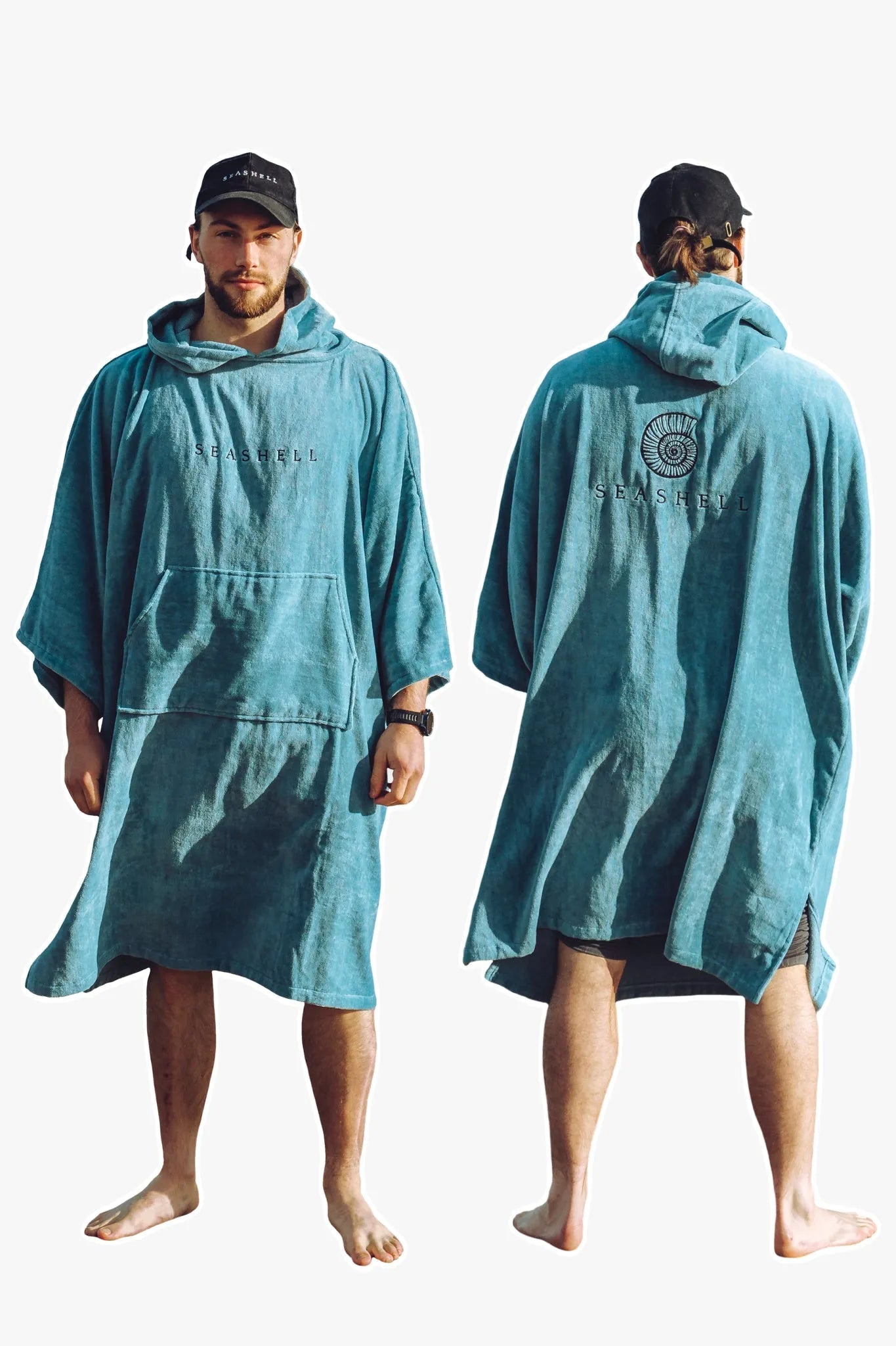 Organic Cotton Towelling Robe Teal - SEASHELL®