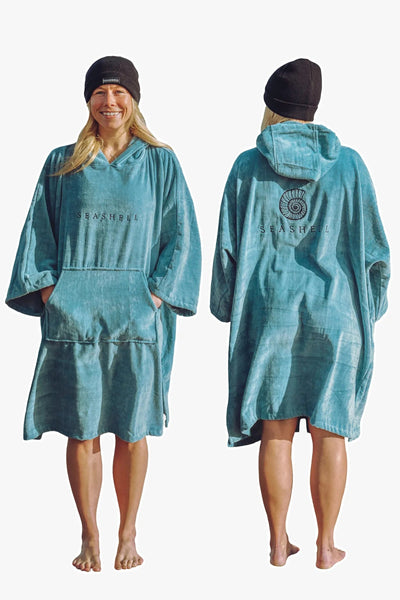 Organic Cotton Towelling Robe Teal - SEASHELL®