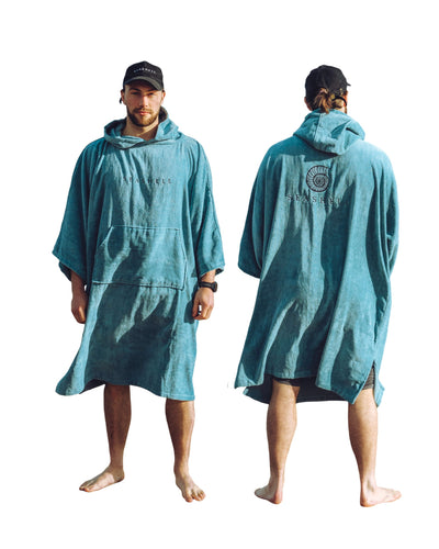 Organic Cotton Towelling Robe Teal – male model